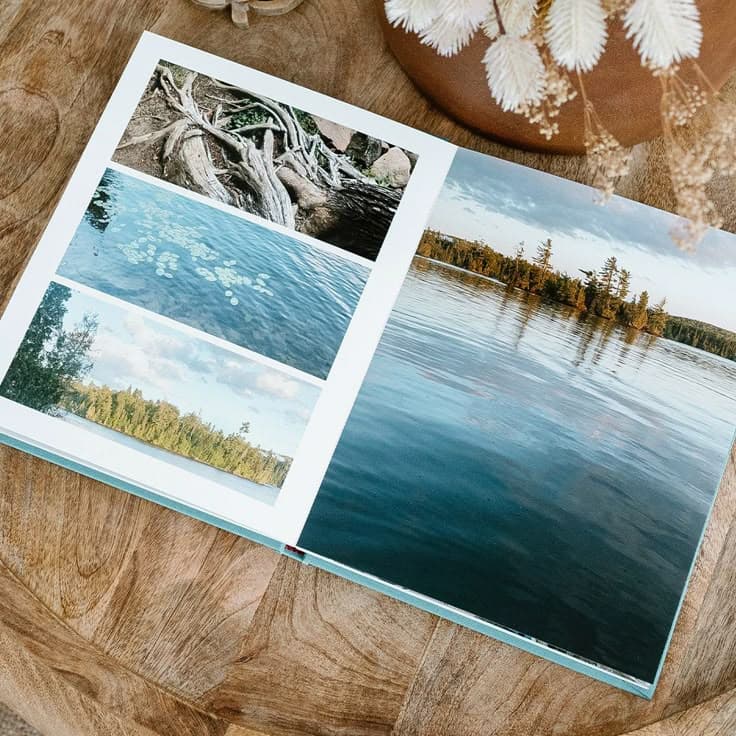 Urban Rythm layflat hardcover photobook opened flat on a wooden table