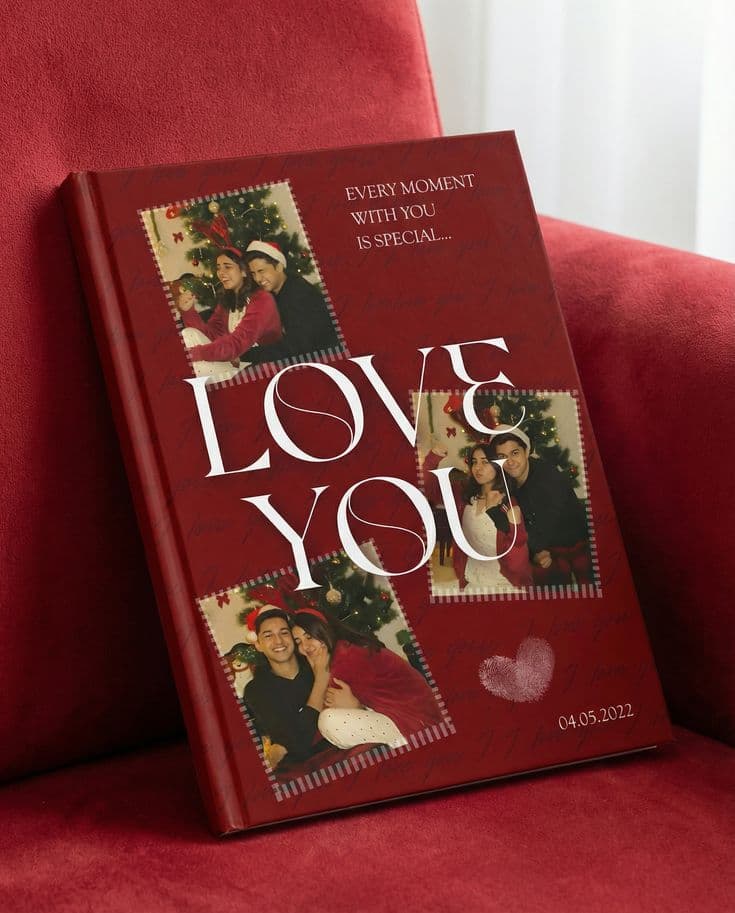 Standard softcover photobook with personalised couple photos